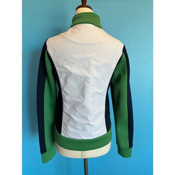 Ellesse Italia Jacket Zipper Close Blue Green "Scuba" Fabric Trim 3 Pockets XS S - Picture 6 of 8